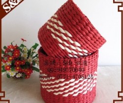 欧美出口礼品篮  纸带编织礼品篮 手工礼品包装果篮礼品篮 编织图2