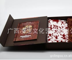 广西礼品  花山岩画真丝方巾+花山领带套装礼盒 壮族 文化 纪念图2