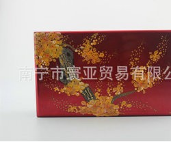 厂家直销 礼品盒收纳盒复古包装盒 红色婚庆漆器首饰珠宝盒图2