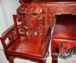 F530 缅甸花梨木灵芝中堂椅2.7米条案四件套 独板好料古典家具图2