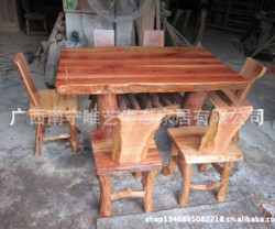推荐简约美观天然原木家具 家用简易餐台实木餐桌加工图2
