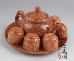 厂家直销 越南椰子木茶壶套装 木质