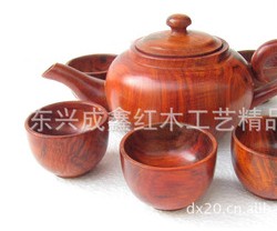 红木工艺品 木制礼品 红木茶具 老挝红酸枝茶壶套装图3
