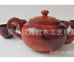 红木工艺品 木制礼品 红木茶具 老挝红酸枝茶壶套装图2