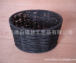 纸绳编织纸巾盒/餐巾盒（供应各种编织藤篮/水草篮/玉米绳篮/铁线图2