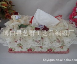 韩式田园蕾丝布艺纸巾抽大号纸巾盒纸巾收纳篮子图2