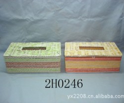 供应纸绳编织篮/绳编纸巾盒/串珠编
