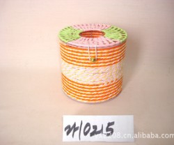 供应纸绳编织篮/绳编纸巾盒/串珠编织篮/绳编礼品篮/纸巾抽图2