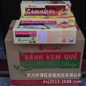 超划算 越南长安饼干 椰子奶蛋卷饼 巧克力、哈密瓜蛋卷饼355g图2