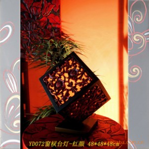中式家居艺术灯饰-YD072窗棂台灯-红