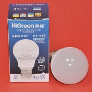 海佳 LED灯泡3W E27 大螺口室内照明玻璃节能灯泡 招分销图2