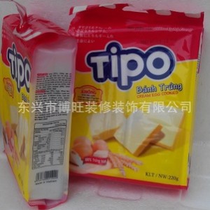越南特产批发 TIPO 220克 白巧克力面包干 正品图2