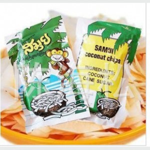 泰国进口食品特产批发  苏梅香酥椰子片40G 好吃 整箱80包