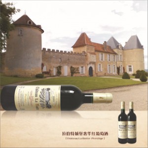 葡萄酒原瓶进口 波尔多拉伯特城堡干红葡萄酒 奢华2008 招待专用