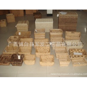 厂家直销水葫芦编织收纳篮，草编杂志篮内套布里易换洗图2