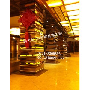 大堂立柱 钛金 包柱 圆柱子 金属 装饰柱 厂家直销 娱乐场所 装修图2