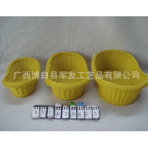 厂家直销精美PP编织篮 适用高档酒店用品PE仿真藤编织篮图2