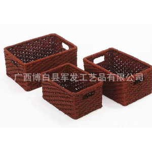 厂家直销 草篮  水草编织洗衣篮  KN17249 储物篮/收纳篮图2