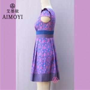 AMY2015女装新款 爆款夏装 时尚印花 韩板修身 淑女连衣裙图2