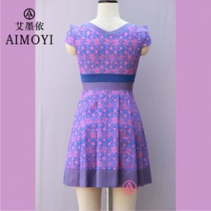 AMY2015女装新款 爆款夏装 时尚印花 韩板修身 淑女连衣裙图3