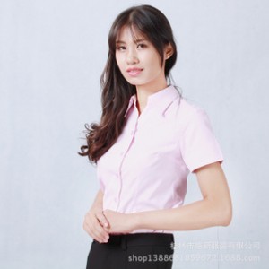 2014夏季新款女式雪纺衫批发 韩版时尚纯色短袖衬衫衬衣女装批发图2