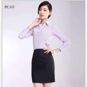 厂家直销 女装条纹长袖衬衣 2014新款商务工装衬衫  质量保证.图2