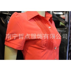 春装新款韩版女装修身短袖雪纺衬衫女上衣打底衫女潮图2