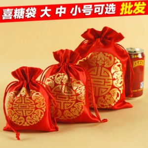 批发结婚创意个性织锦缎喜糖袋礼品盒回礼金银首饰珠宝玉器包装袋图2