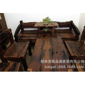 实木家具原生态古船木茶几沙发条凳