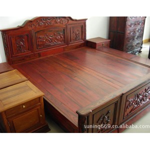 凭祥红木家具 越南红木家具价格 实木双人床 红酸枝大床