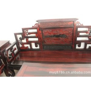 黑酸枝/明式/山水沙发十件套/交趾黄檀/批发折扣价图2