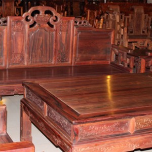 厂家供应 红木家具 古典明款老挝大红酸枝五福沙发十件套